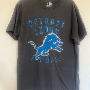 NFL Team Apparel Detroit Lions Dark Gray T-Shirt Large